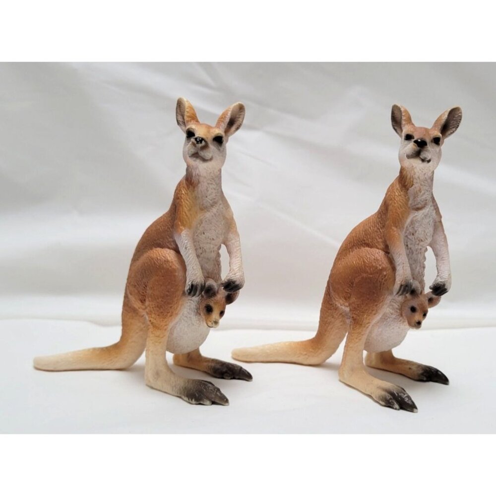 Schleich Vintage 2000 Pair of Kangaroos With Joey Resin Figurines Toys #14174
